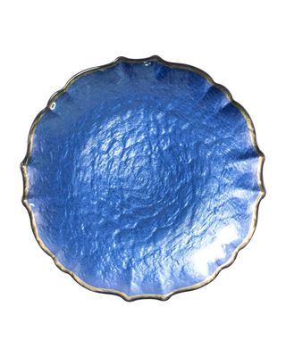 Baroque Glass Cobalt Salad Plate