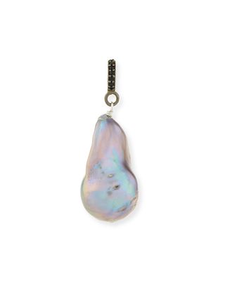 Baroque Pearl & Spinel Pendant in Sterling Silver