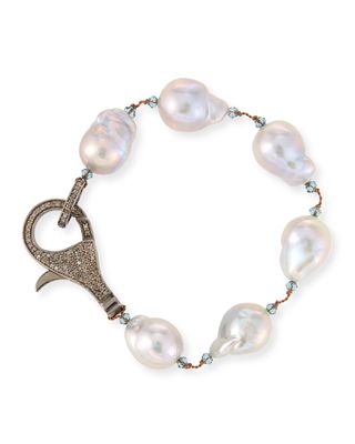 Baroque Pearl Bracelet w/ Diamond Clasp