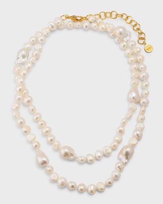 Baroque Pearl Long Strand Necklace