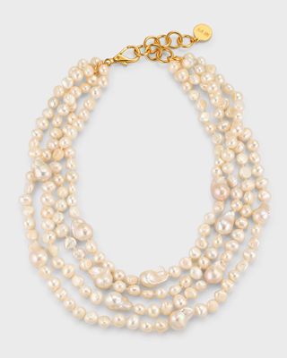Baroque Pearl Multi-Strand Statement Necklace