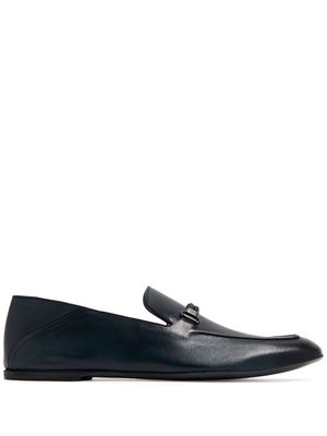 Barrett braided-strap leather loafers - Blue