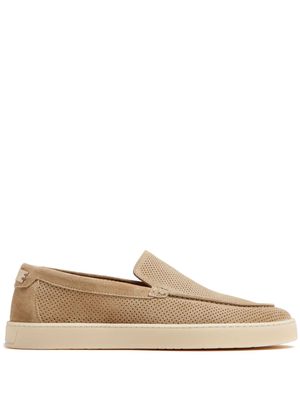 Barrett perforated suede loafers - Brown