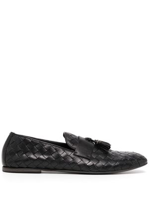 Barrett woven-leather tassel loafers - Black