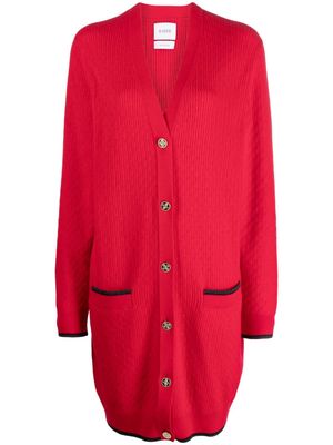 Barrie button-up cashmere cardi-coat - Red
