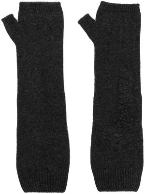 Barrie cashmere fingerless mittens - Grey