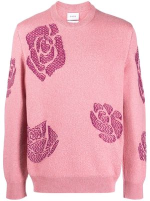 Barrie cashmere flower-print jumper - Pink