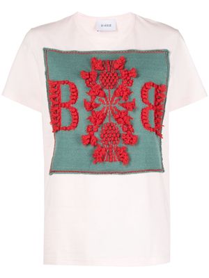 Barrie cashmere patch T-shirt - Pink