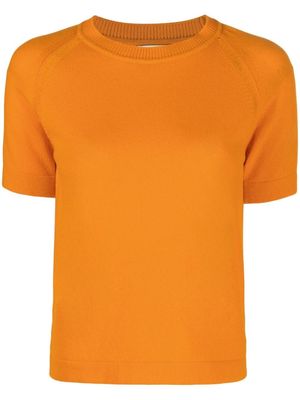 Barrie cashmere short-sleeve top - Orange