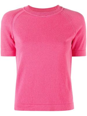 Barrie cashmere short-sleeve top - Pink