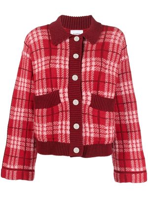 Barrie checked cashmere cardigan - Red