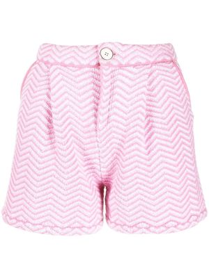 Barrie chevron-knit shorts - Pink