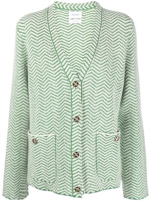 Barrie chevron-knit V-neck cardigan - Green