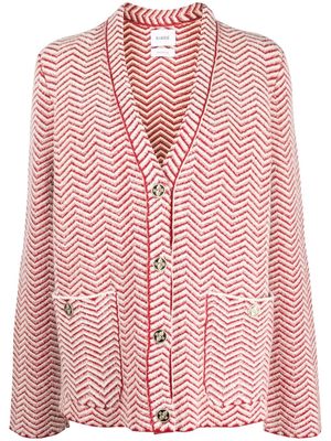 Barrie chevron-knit V-neck cardigan - Red