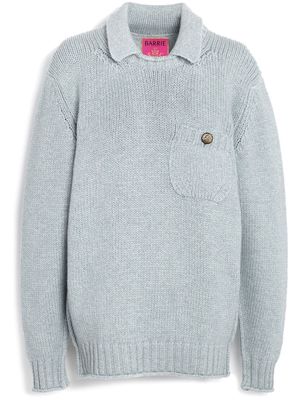 Barrie chunky-knit cashmere polo jumper - Blue