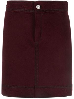 Barrie contrast-stitch denim-effect miniskirt - Red