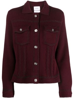 Barrie contrast-stitching button-up jacket - Red
