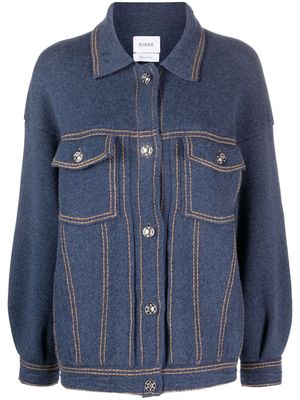 Barrie contrast-stitching denim-effect jacket - Blue