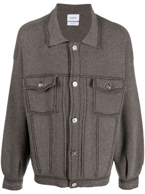 Barrie contrast-stitching denim-effect shirt jacket - Brown