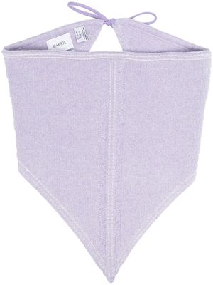 Barrie contrast-stitching knitted scarf - Purple