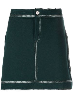 Barrie contrasting-stitch detail skirt - Green