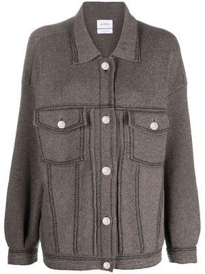 Barrie cotton-cashmere denim-effect jacket - Brown