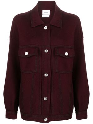 Barrie cotton-cashmere denim-effect jacket - Red