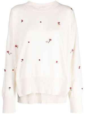 Barrie crystal-embellished cashmere jumper - White