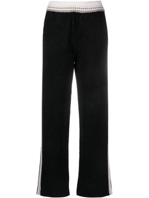 Barrie elasticated ribbed-knit track pants - Black