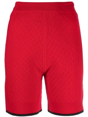Barrie elasticated-waist cashmere shorts - Red
