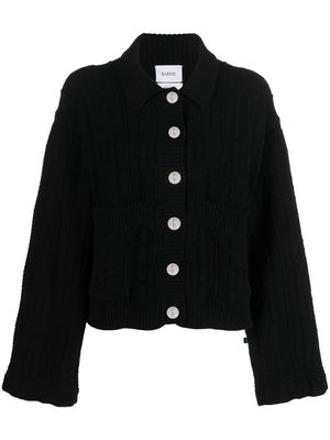 Barrie embossed-button detail knit cardigan - 001 BLACK