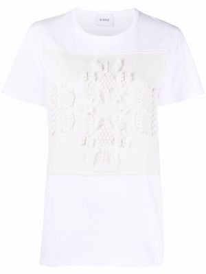 Barrie embroidered panelled T-shirt - White