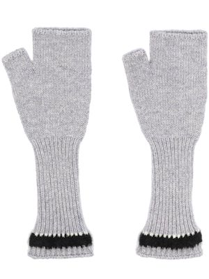 Barrie fingerless knit gloves - Grey