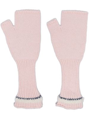 Barrie fingerless knit gloves - Pink
