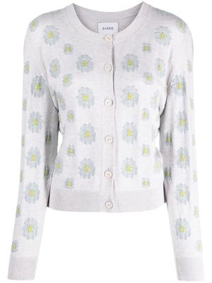 Barrie floral-embroidered cardigan - Grey