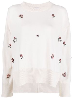 Barrie floral-embroidered jumper - Neutrals