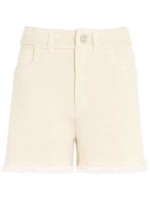 Barrie frayed-detail knitted shorts - Neutrals