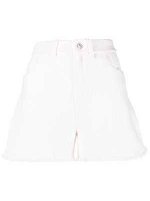 Barrie frayed-detailing knitted shorts - White