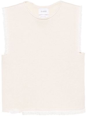 Barrie frayed-detailing knitted top - Neutrals