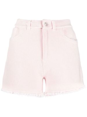Barrie frayed-hem knitted shorts - Pink