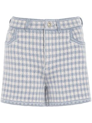 Barrie gingham-check cashmere-blend shorts - Grey