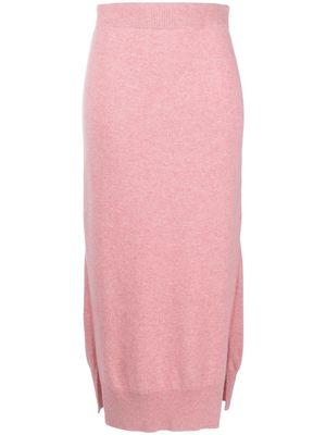 Barrie high-waist cashmere maxi skirt - Pink