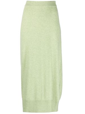 Barrie high-waisted knitted midi skirt - Green