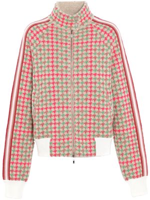 Barrie houndstooth-pattern bomber jacket - Pink