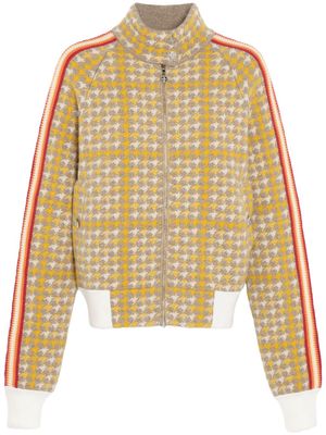 Barrie houndstooth-pattern bomber jacket - Yellow