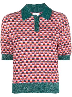 Barrie intarsia-knit polo shirt - Green