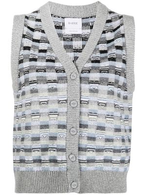 Barrie intarsia-knit waistcoat - Grey