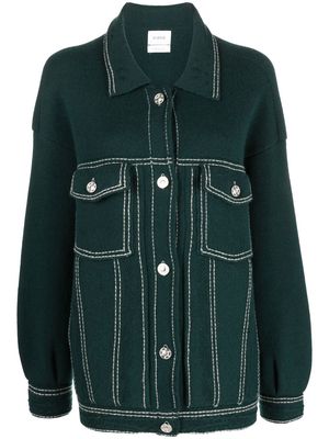 Barrie knitted button-front jacket - Green