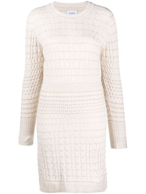 Barrie knitted cashmere mini dress - Neutrals