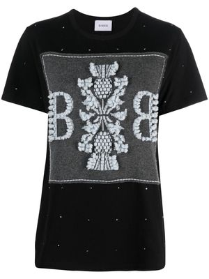Barrie logo-embroidered embellished T-shirt - Black